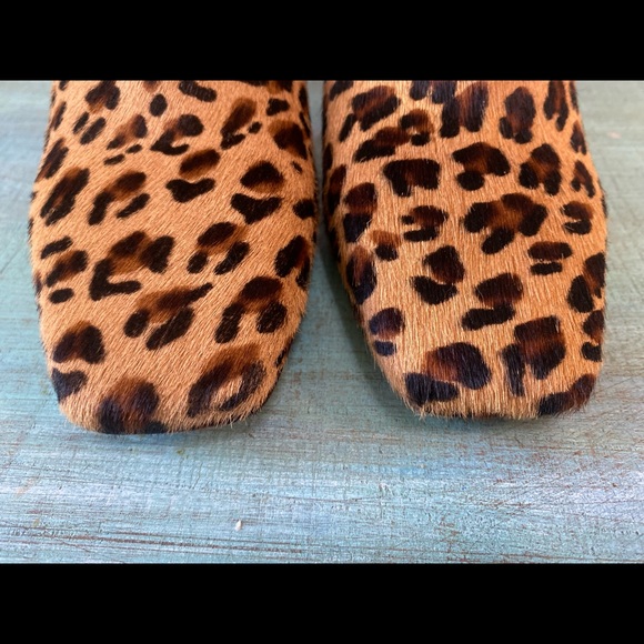 JIMMY CHOO MIRREN CARAMEL LEOPARD PRINT CALF HAIR LEATHER ANKLE BOOTS, SIZE 7.5 - Picture 11 of 11